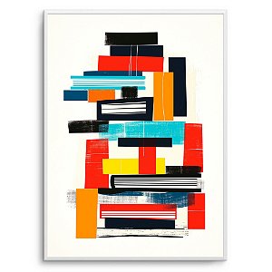 Quadro Decorativo Abstrato Colorido. Artista: Jonathan Borba