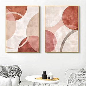 Conjunto de 2 Quadros Decorativo Círculos. Artista: Jonathan Borba