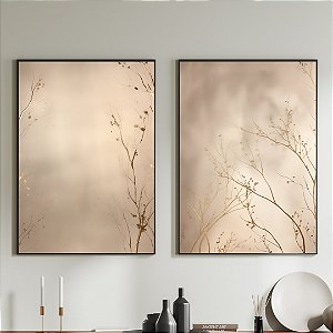 Conjunto de 2 Quadros Decorativos Floral.