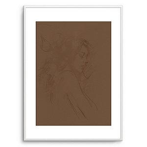 Quadro Decorativo Abstrato marrom.