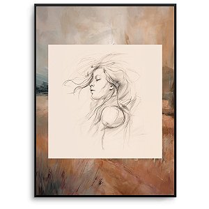 Quadro Decorativo Mulher Abstrato Terroso.