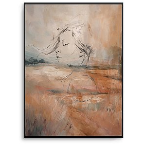 Quadro Decorativo Mulher Abstrato Terroso.