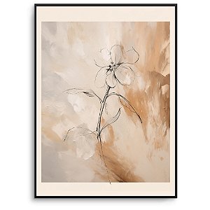 Quadro Decorativo Flor Abstrato Terroso.