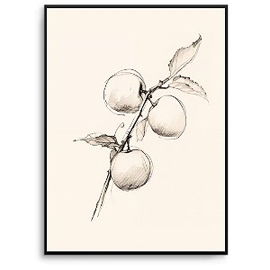 Quadro Decorativo Frutas Abstratas.