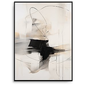Quadro Decorativo Abstrato Detalhes preto.