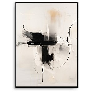 Quadro Decorativo Abstrato Detalhes preto.