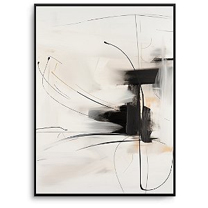 Quadro Decorativo Abstrato Detalhes preto.