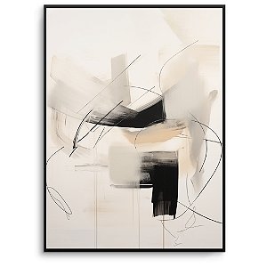 Quadro Decorativo Abstrato Detalhes preto.