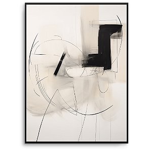 Quadro Decorativo Abstrato Detalhes preto.