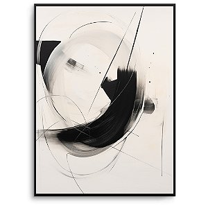Quadro Decorativo Abstrato Detalhes preto.