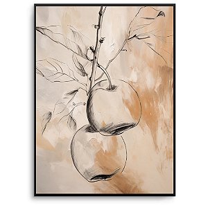 Quadro Decorativo Fruta Abstrato Terroso.