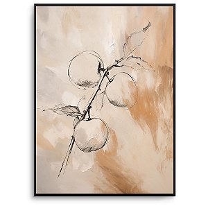 Quadro Decorativo Fruta Abstrato Terroso.