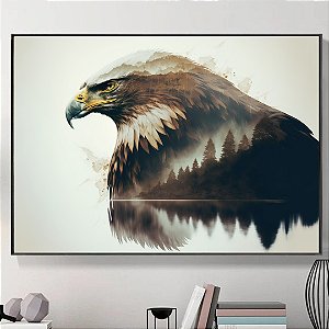 Quadro Decorativo Aguia e natureza.