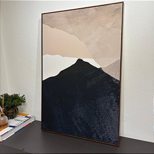 Quadro Decorativo Montanha. Medida 60x90 em Canvas com moldura filete madeira.