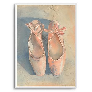 Quadro Decorativo sapatilhas de dança balé.