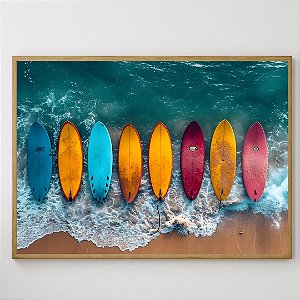 Quadro Decorativo Pranchas no mar.