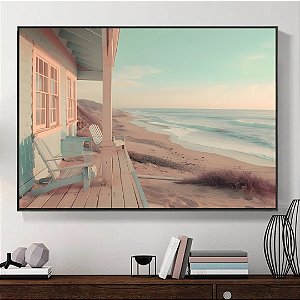 Quadro Decorativo Casa na praia.