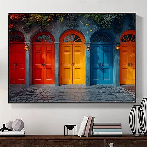 Quadro Decorativo Coloridas portas.