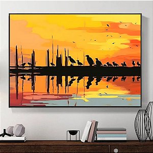 Quadro Decorativo Céu Amarelo.