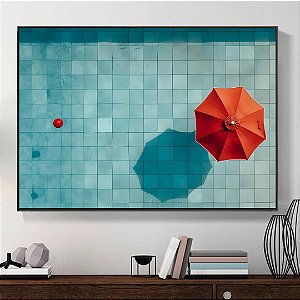 Quadro Decorativo Piscina no verão.