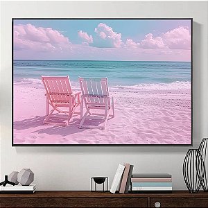 Quadro Decorativo Praia Pink.