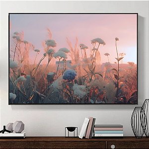 Quadro Decorativo Jardim floral pink.