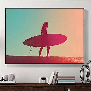 Quadro Decorativo Surfista Pink.