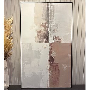 Quadro decorativo Texturas, medida 0,60x1,00. Tela em Canvas Fineart e moldura alumínio preta.