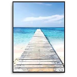 Quadro Decorativo Caminho para o Mar azul.