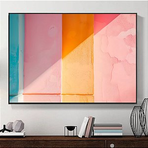 Quadro Decorativo Arquitetura colorida.