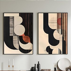 Conjunto de 2 quadros Geométricos Escuros.