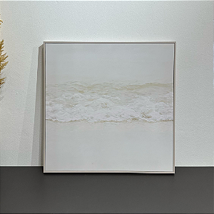 Quadro decorativo Mar Clamo - medida 60x60 Tela em Canvas Fineart e moldura filete nude.