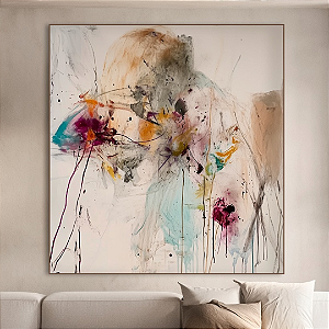 Quadro decorativo Abstrato Colorido. Artista: Renato Jardim