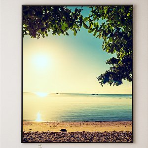 Quadro Decorativo Paisagem Praia ensolarada. Coleção: Juliana Bambini