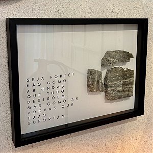 Quadro decorativo Coleção Travertinos pelo Mundo. Medida 40x30cm moldura madeira preta, vidro incolor e espaçador.