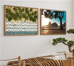 Rio de Janeiro - Conjunto de 2 Quadros Decorativos Copacabana. Coleção Assinada: Giovanna Gogosz