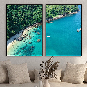 Lençois Maranheses - Conjunto de 2 Quadros Decorativo Paisagem Mar. Coleção Assinada: Giovanna Gogosz