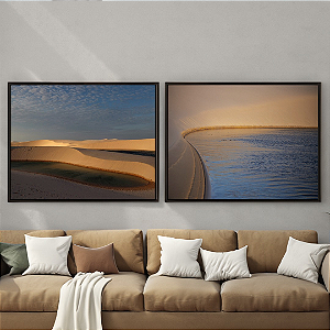 Lençois Maranheses - Conjunto de 2 Quadros Decorativos Dunas. Coleção Assinada: Giovanna Gogosz