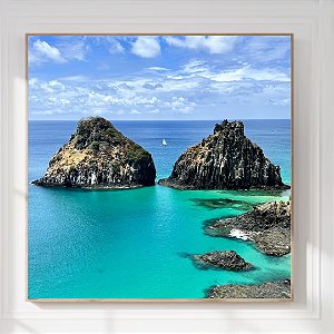 Fernando de Noronha - Quadro Decorativo Rochas e Mar azul. Coleção Assinada: Giovanna Gogosz