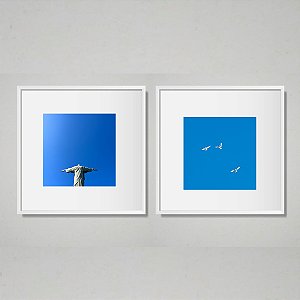 Rio de Janeiro - Conjunto de 2 Quadros Decorativos Cristo Redentor. Coleção Assinada: Giovanna Gogosz