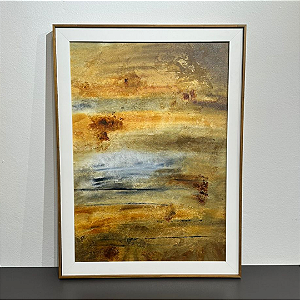 Arte com tinta acrílica sobre tela pela artista Heloísa Zorzi - Medida 0,77x0,57 com moldura dupla.