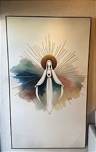 Quadro decorativo santa maria - Medida 95x1,70 canva fineart com moldura filete