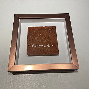 Quadro Coleção Travertinos pelo Mundo. Medida 20x20cm com moldura Rosê Gold