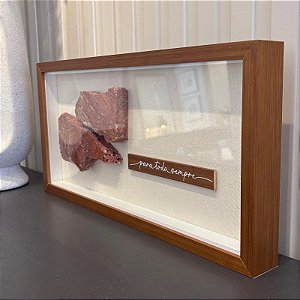 Quadro Coleção Travertinos pelo Mundo. Medida 40x20cm com moldura Madeira Freijó