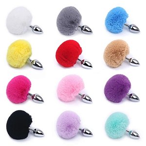 PLUG ANAL  COM POMPOM COLORIDO