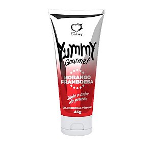 GEL BEIJAVEL YUMMY GOURMET  TÉRMICO HOT 45G SABOR: MORANGO COM FRAMBOESA
