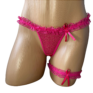 CALCINHA SEX FIO BABADINHO COM PERSEX TAMANHO UNICO COR PINK