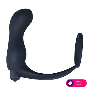 MASSAGEADOR DE PRÓSTATA COM VIBRO E ANEL PENIANO MLPA1223