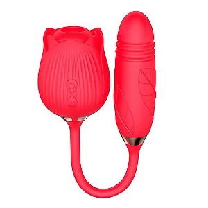 VIBRADOR SUGADOR DUPLO COM 10 MODOS DE VIBRAÇÃO, PULSAÇÃO E VAI E VEM MLVS8478