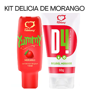 KIT DELICIA DE MORANGO (LUBRIFICANTE BEIJAVEL + GEL TÉRMICO BEIJAVEL )